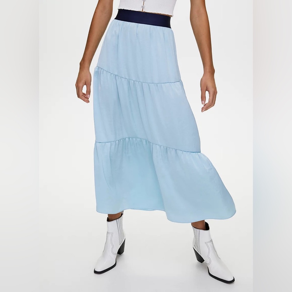 little moon aritzia blue maxi skirt